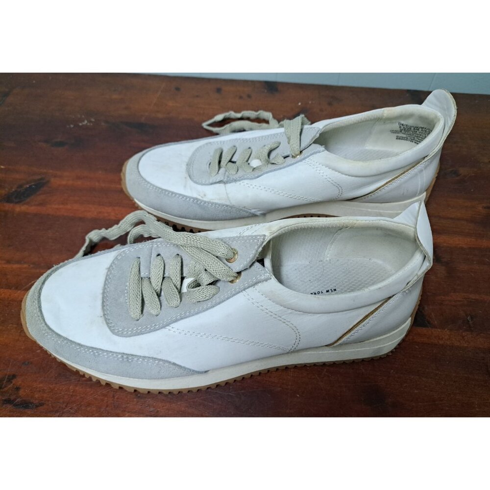 Kenneth Cole Women's Jamie Nylon KL24 White Leather Tie Sneakers 8.5 M‎